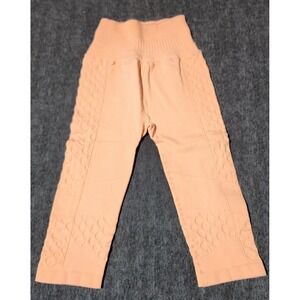 women's FREE PEOPLE Movement‎ cropped textured leggings orange/peach Size XS